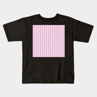 RETRO SCANDINAVIAN FLORAL STRIPES PINK Kids T-Shirt